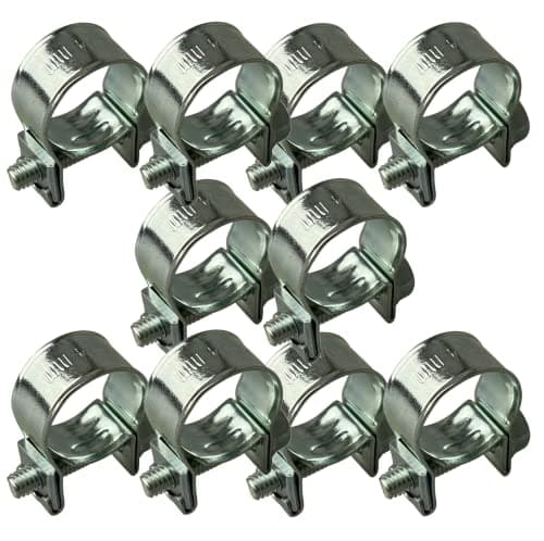 Image of 8-10mm Zinc Plated Mini Fuel Hose Line Pipe Clips x10