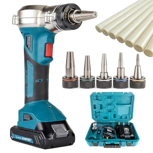 Image of PEX Pipe Expander Tool, Electric with Auto Rotation, Compatible with 16mm, 20mm, 25mm Expander Heads for Plumbing and Underfloor Heating Systems