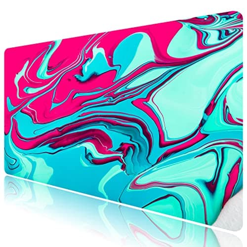 Image of FANRTE Large Gaming Mouse Pad with Stitched Edges, (35.4X15.7In) Durable Non-Slip Natural Rubber Base, Waterproof Computer Keyboard Pad Mat for Esports Pros/Gamer/Desktop/Office/Home (Color-B)