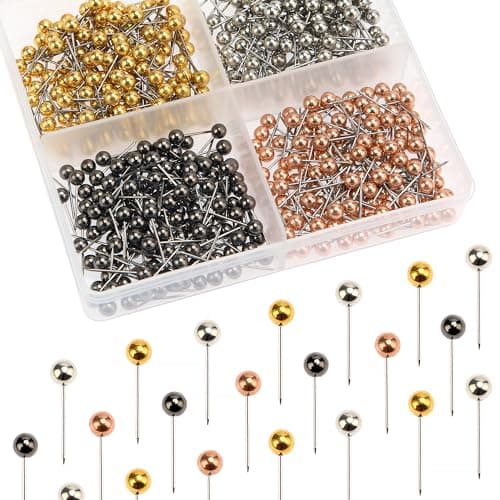 Image of YIXISI 500 PCS Map Tacks, Plastic Round Head Tacks, Colorful Map Push Pins, Small Size Pushpins, Decorative Drawing Pins, for School, Office, Family, Interest, Cork Notice Board Marking, 4 Colours