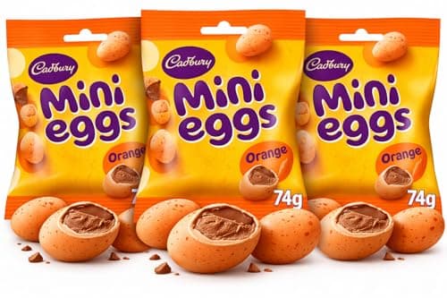 Image of 3 Packs Cadbury Orange Mini Easter Eggs 74g Mini Easter Chocolate Eggs For Easter Best gift for Friends & Family Perfect For Easter Egg Hunt Great Gift For Kids & Adults School Offices