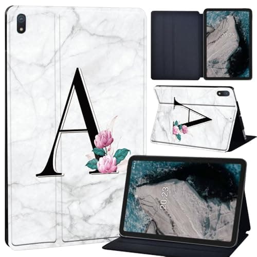 Image of Nokia T20 Tablet (2021 Release, ModelTA-1392 TA-1394 TA-1397) 10.4 inch case,Lightweight Folio Flip Wallet PU Leather Tablet Cover for Nokia T20 case (Alphabet A)