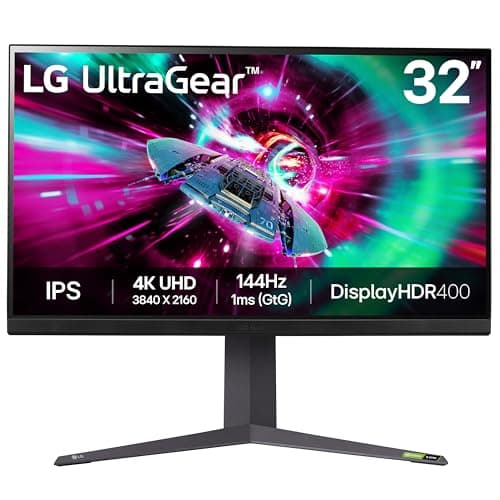 Image of LG UltraGear 4K Gaming Monitor 32GR93U, 31.5 inch, 4K, 144Hz, 1ms GtG, IPS Display, HDR 10, NVIDIA G-Sync & AMD FreeSync compatible, Smart Energy Saving, Displayport, HDMI