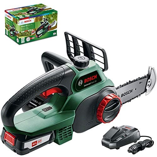 Image of Bosch Cordless Chainsaw UniversalChain 18 (battery 2.5 Ah, charger, SDS system, blade length: 200 mm, 18 Volt System, in carton packaging)