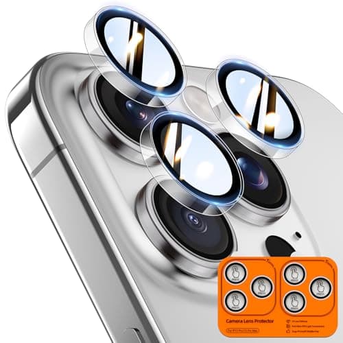 Image of TOCOL 2 Pack for iPhone 13 Pro Max/iPhone 13 Pro Camera Lens Protectors, Individual Tempered Glass Protectors, Anti-Scratch, Easy Installation, Ultra HD Night Shooting Mode, Clear