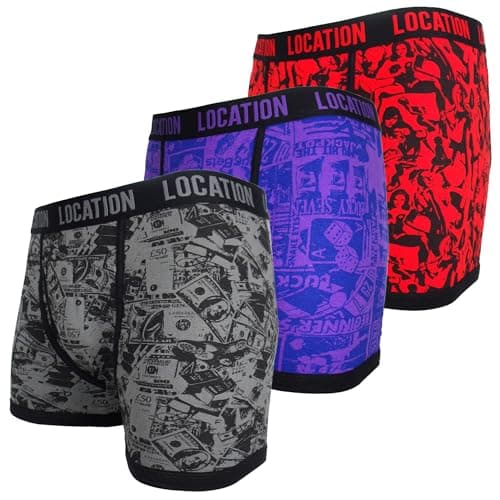 Image of Mens Location Boxers 3 Pack Cotton Trunks Boxer Short Adults Underwear, XXL, CM3