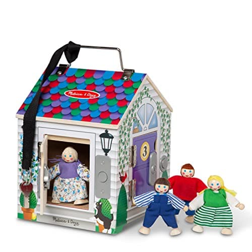 Image of Melissa & Doug Wooden Doorbell House | Busy Board | Wooden Toy | Dolls house for boys | Travel Busy Board | Fine Motor Skills Toys for 3 year olds | Kids Toys Age 3+ | Gift for Boy or Girl