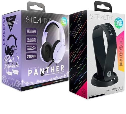 Image of STEALTH Panther Lavender Headset and Stand Bundle