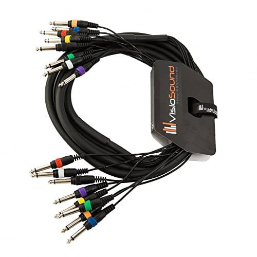 Image of VisioSound 8-Way 3m 6.35mm 1/4" Mono Jack/Unbalanced Jack Loom/Patch Multicore Cable