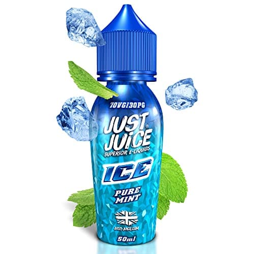 Image of Just Juice Menthol Vape Liquid, 50ml 0mg Shortfill Eliquid, 70/30 Vape Juice in 60ml Bottle, Space for 10ml of Nicotine Shot or Nic Salts, Fruity E Liquid Pure Mint Ice