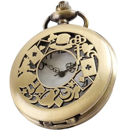Image of Tiong Women's Pocket Watch Vintage Design Alloy Quartz Pocket Watch Arabic Numerals with Necklace Pendant Gifts
