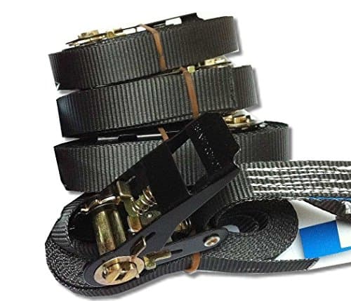 Image of Set Price for 4-Piece Set Lashing Straps Tie Down Straps Ratchet Straps and Choice of Lengths 4-6 Metres, 800 Kg EN12195-2