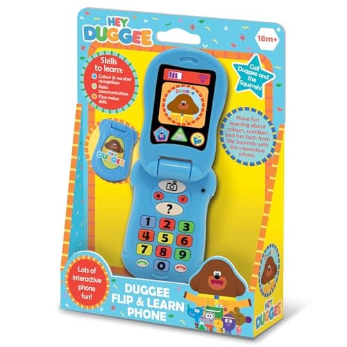 Image of Hey Duggee Toys, Flip & Learn Toy Phone For Kids - Helps Child Development, Learning, Problem Solving, Communication, Hand-Eye Coordination and Motor Skills, 18+ Months, Blue