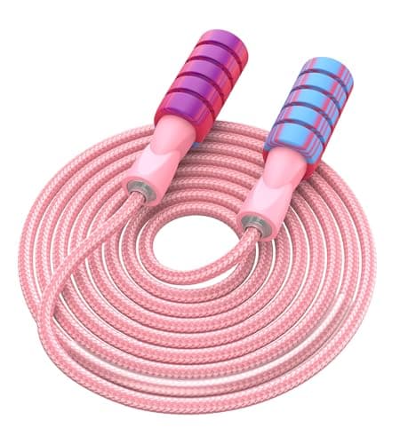 Image of Skipping Rope for Adults, Adjustable Weighted Jump Rope with Foam Handle, 3M Jumping Rope for Men Women Fitness Exercise Outdoor Activities (Pink)