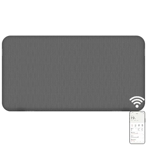 Image of Mylek Radiator Mica Panel Radiant Heater Grey, Wifi Enabled Smart APP 2000W Electric, Triac Thermostat, Wall Mounted Or Free Standing, Low Energy Heater, Timer, Lot 20, (Grey 2KW)