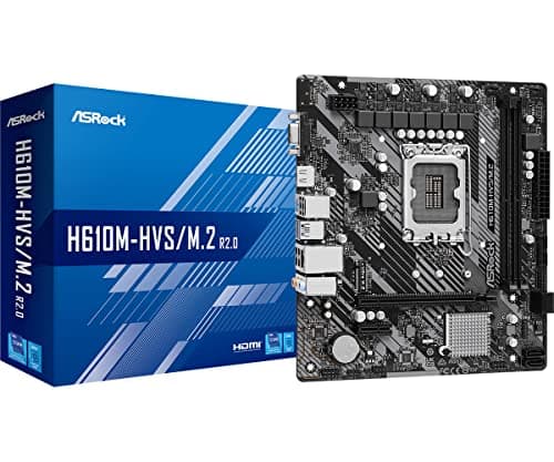Image of Asrock H610M-HVS/M.2 R2.0, Intel H610, 1700, Micro ATX, 2 DDR4, VGA, HDMI, PCIe4, 1x M.2