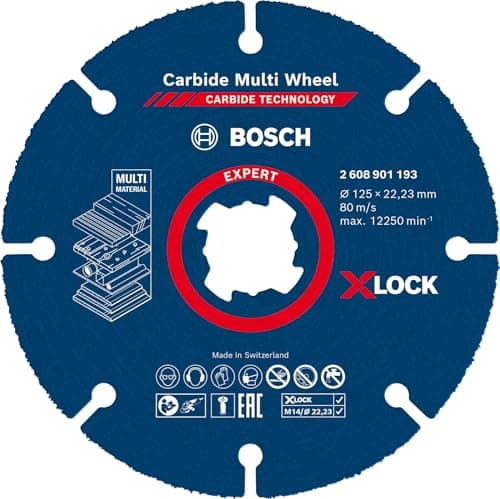 Image of Bosch 1x EXPERT Carbide Multi Wheel X-LOCK Cutting Disc (for Hardwood, Wood with nails, Ø 125 mm, Professional Accessory Small Angle Grinder)
