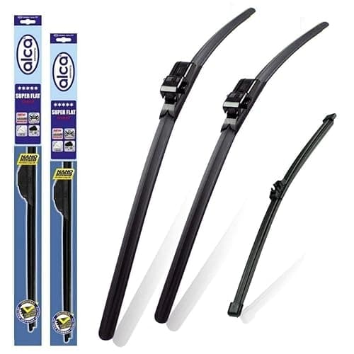 Image of alca Germany Set of 3 Windscreen Wiper Blades Super Flat Front Rear 24"19"SL/PT 14"E Fits BMW 3 Touring E91 2005-2012 ASF2419SL/PT14E