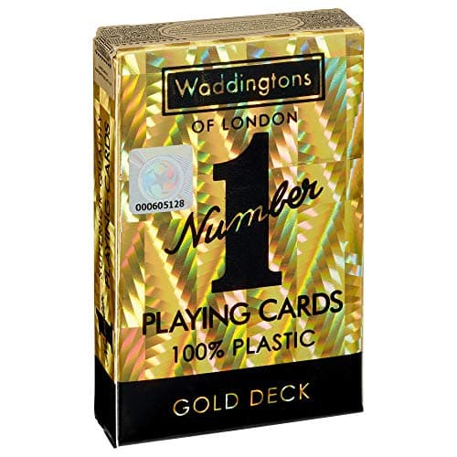 Image of Waddingtons Number 1 Gold Playing Cards Game, Sleek Gold Foil Design Deck of Cards, Ideal for Snap, Poker and a Ideal Travel Companion, Gift and Toy for Ages 6 Plus
