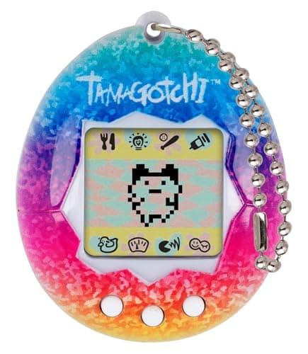 Image of Tamagotchi Original Rainbow Shell | Tamagotchi Original Cyber Pet 90s Adults and Kids Toy with Chain | Retro Virtual Pets are Great Boys and Girls Toys or Gifts for Ages 8+
