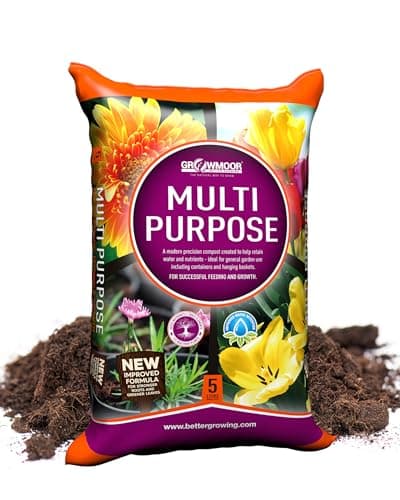 Image of Growmoor Multi-Purpose Compost for Use All Around the Garden – Promotes Healthy Growth, Vibrant Flowers & Strong Roots – 5L