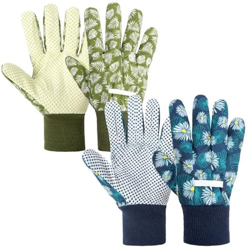 Image of Ainiv Floral Gardening Gloves for Women/Ladies, 2 Pairs Non-Slip Garden Work Gloves, Breathable Yard Work Glove Light Working Gloves for Farm, Yard, Pruning, Outdoor Multi-Purpose(Universal Size)