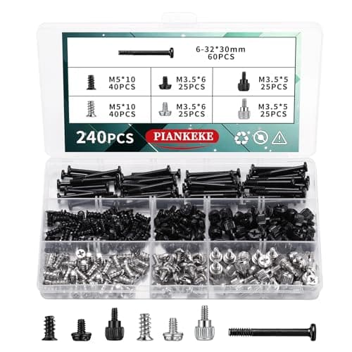 Image of 240 Pcs Computer Screws, PC Screwsset, Motherboard Screws for PC Case Fans Thumb Screw Set Standoffs Computers, Components & Accessories