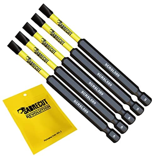 Image of 5 x SabreCut SCRSL589_5 89mm SL5 Slotted Magnetic Impact Screwdriver Driver Bits Set Single Ended Heavy Duty