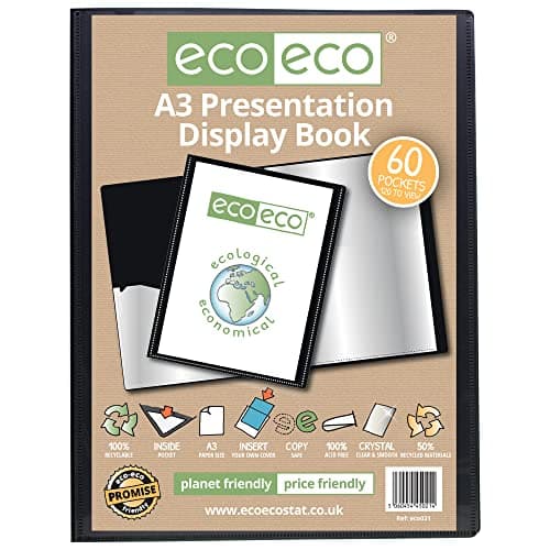 Image of eco-eco A3 50% Recycled 60 Pocket Presentation Display Book