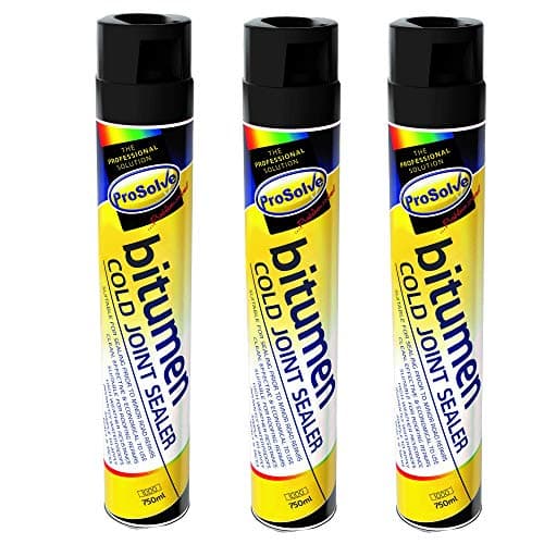 Image of Prosolve Bitumen Cold Joint Seal Spray Tarmac Roof Gutter Repair Pot Hole Sealer - 3 Pack