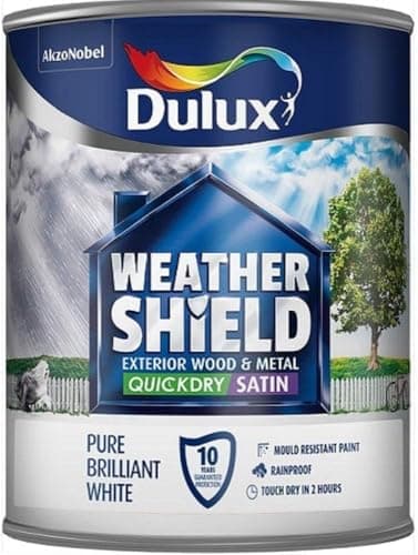 Image of AXpower Inspirational Technology Empowering People Weathershield Quick Dry Satin Paint 750ml – Pure Brilliant White, Exterior Wood & Metal, Weather Resistant, Durable Long Lasting Finish