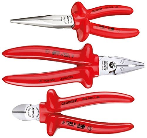 Image of Gedore VDE S 8003 VDE Pliers Set with VDE Dipped Insulation 3 pcs