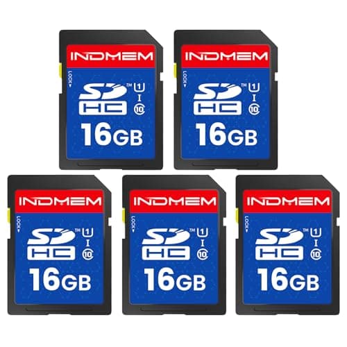 Image of INDMEM SD Card 16GB, UHS-I SDHC U1 Class 10 High Speed Memory for Digital Camera, Computer, Trail Camera