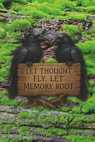 Image of Let Thought Fly, Let Memory Root – Viking Raven Notebook