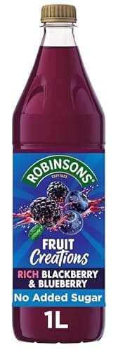 Image of Robinso Squash 1L Variety Pack – Assorted Fruit Flavours, No Added Sugar, Concentrated Cordial Drink (Robinsons Fruit Creations Blackberry & Blueberry Squash 1L)