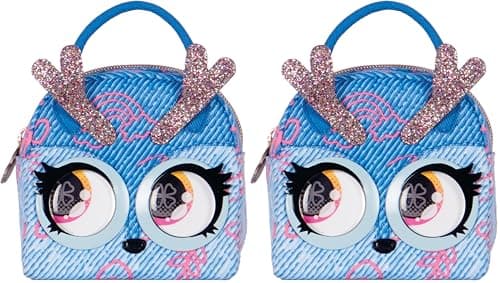 Image of Purse Pets Micros, Denim Deerie Stylish Small Purse with Eye Roll Feature, Kids’ Toys for Girls Aged 5 and Above (Pack of 2)