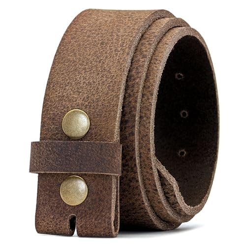 Image of Ashford Ridge 40mm Full Grain Hide Leather Snap On Belt - Vintage Brown Large