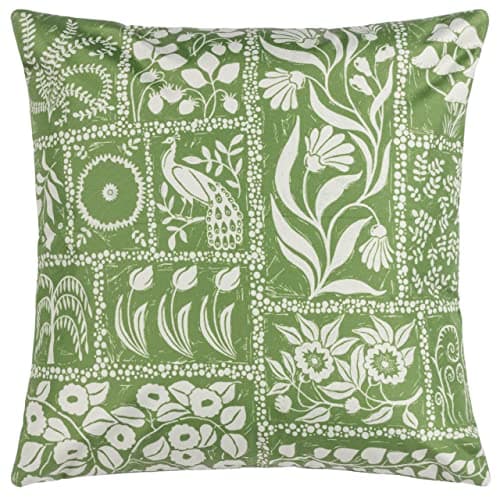Image of furn. Forage Garden Polyester Filled Cushion – Water Resistant Botanical Nature Floral Garden Outdoor Decorative Pillow (Sage - 43x43cm)