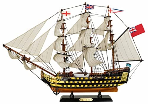 Image of SAILINGSTORY Wooden Model Ship HMS Victory 1/110 Scale Replica Naval Warship Decor