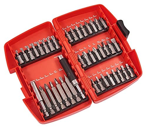 Image of Amtech - 40pc Screwdriver Bit Set, Chrome Vanadium Steel Bits with Quick-Release Driver, for General Fastening & DIY Screwdriving Tasks