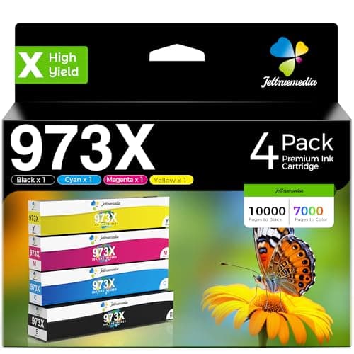 Image of Jettruemedia 973X Ink Cartridges for HP 973 973X Ink Cartridges Compatible with HP PageWide Pro 477dw 577dw 452dw 552dw 477dn 452dn 577z Printer(Black Cyan Magenta Yellow,4 Pack)