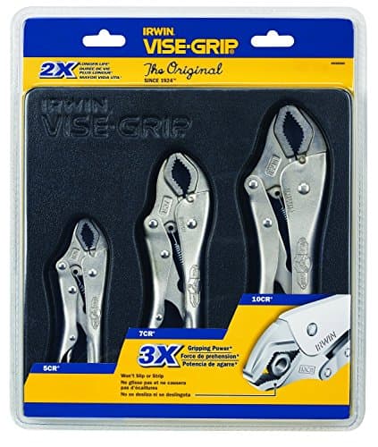 Image of Irwin Visegrip 10508020 Curved Jaw Locking Plier Set, Grey