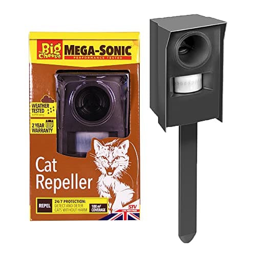 Image of The Big Cheese Mega-Sonic Cat Repeller STV606 (Ultrasonic, Motion-Activated, Weather Tested, Humane) Clear One Size, Green