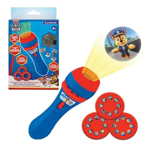Image of LEXIBOOK Stories projector, Paw Patrol torch light and projector with 3 discs, 24 images, create your own stories, LTC050PA