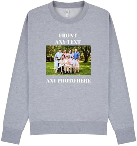 Image of STREETWISE CLOTHING QUALITY CASUAL WEAR Custom Personalised Sweatshirt – Add Text & Logo – Unisex Pullover for Workwear, Gym, Sports, Birthdays & Holidays – Soft Cotton Jumper Heather Grey