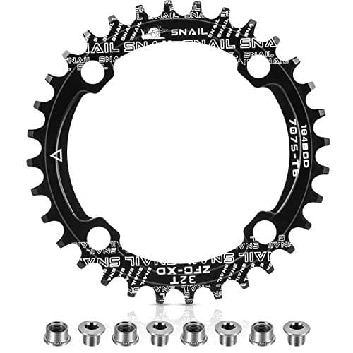 Image of Boao Chainring 104 Bcd Chainring 32T 38T Narrow Wide Single Chain Ring with 4 Pieces Sprocket Bolts for Road Bikes, Mountain Bikes, BMX MTB Bike