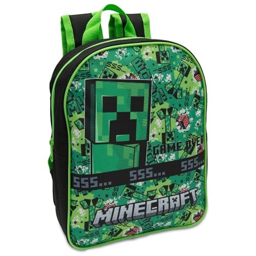 Image of Minecraft Kids Small Backpack Childrens School Bag with Creeper & TNT Design Print Boys Nursery Rucksack Ages 3-8 Years