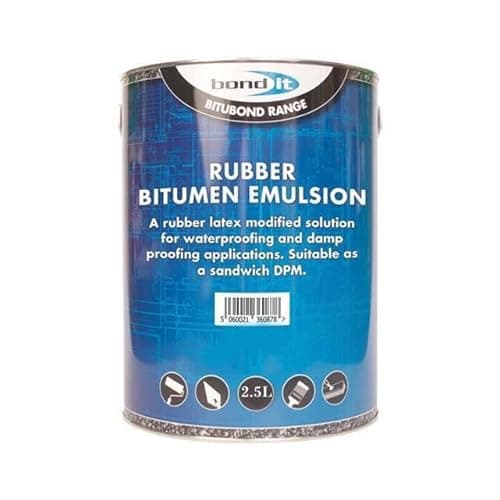 Image of Bond It Bitumen Emulsion Rubber Latex Liquid DPM DPC Damp Proof Proofing Paint (2.5L)