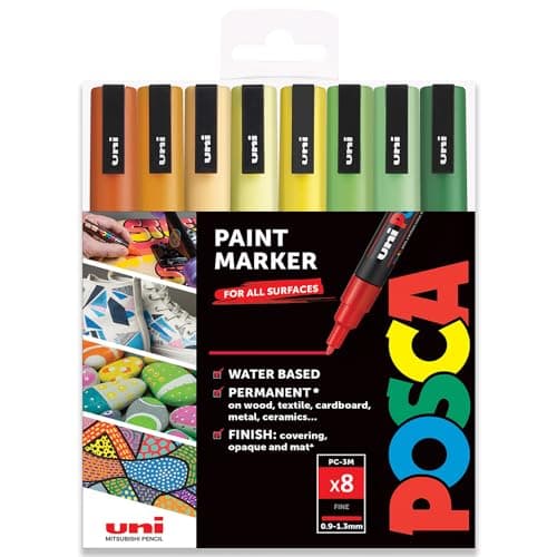 Image of Posca Uni PC-3M Art Paint Markers - Set of 8 - In Gift Box - Citrus Tones