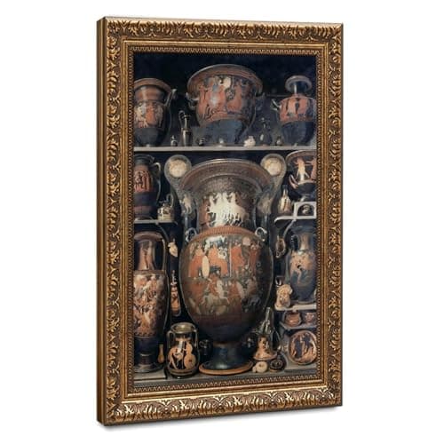 Image of Greek Vases, Classical Ceramics, Ancient Art Canvas Poster Wall Art Decor Print Picture Paintings for Living Room Bedroom Decoration 12" L X 18" W